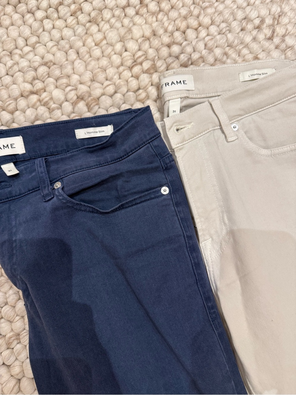 2 Pairs FRAME L’Homme Slim Soft Brushed Pant Jeans 31/30 $550 Value! - Picture 2 of 15